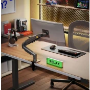 זרוע שולחנית דו מפרקית ארגונומית למסך מחשב עד 30″ דגם F80