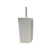 מברשת אסלה לשירותים ראטן לבן מלבני