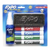 אורגנייזר ללוח מחיק 4 טושים עם מחק ונוזל מחיקה Expo סט