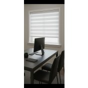 וילון זברה חלק 160*100 צבע לבן 