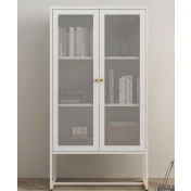 ארונית אחסון מעוצבת לבנה עם דלתות רשת ALLURE