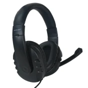 אוזניות חוטיות שחורות USB SILVERLINE