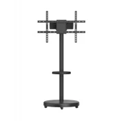 מעמד לטלוויזיה מעוצב עם גלגלים, מדף ותופסן אחסון למסכים עד 86״ דגם AL-70