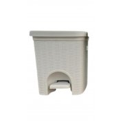 פח אשפה דוושה 11 ליטר ראטן לבן