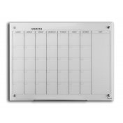 לוח תכנון חודשי  מחיק מגנטי 120*90 זכוכית צבעונית Bclear