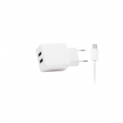 מטען קיר לאייפון מאושר USB 2A +כבל לבן