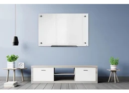 לוח מחיק מגנטי לבן 90X120 זכוכית מסגרת אלומיניום
