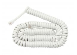 כבל שפופרת טלפון מסולסל לבן  35 ס