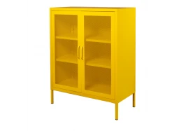 ארון נמוך אמסטרדם צהוב 2 דלתות רשת HM-09