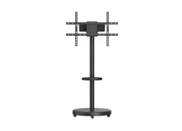 מעמד לטלוויזיה מעוצב עם גלגלים, מדף ותופסן אחסון למסכים עד 86״ דגם AL-70