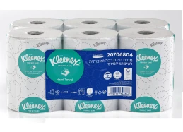 מגבת ידיים kleenex דגם 6804 דו שכבתי 110 מטר בגליל 6 גלילים