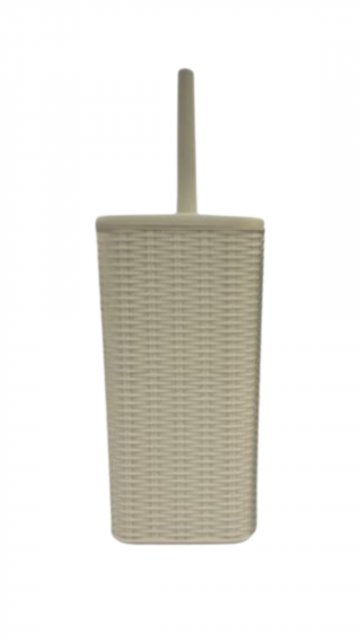 מברשת אסלה לשירותים ראטן קרם מלבני