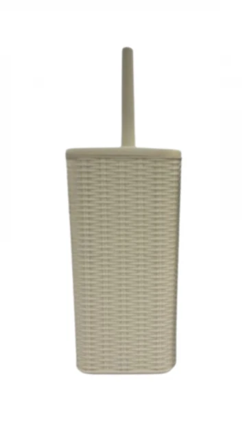 מברשת אסלה לשירותים ראטן קרם מלבני