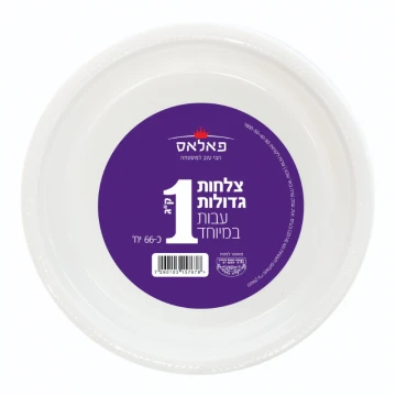 מארז 66 צלחות פלסטיק לבנות גדולות 1 ק