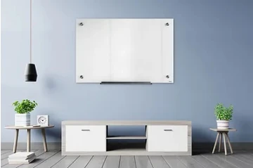 לוח מחיק מגנטי לבן 90X120 זכוכית מסגרת אלומיניום