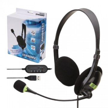 אוזניות קשת +מיקרופון חיבור USB SY440MV