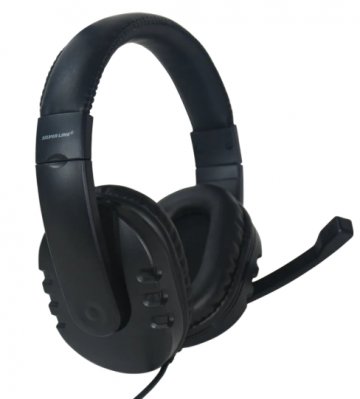 אוזניות חוטיות שחורות USB SILVERLINE