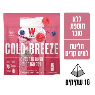 תה חליטה קרה בטעם פטל אוכמניות