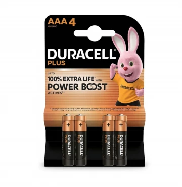סט 4 סוללות AAA מתוצרת DURACELL אלקליין