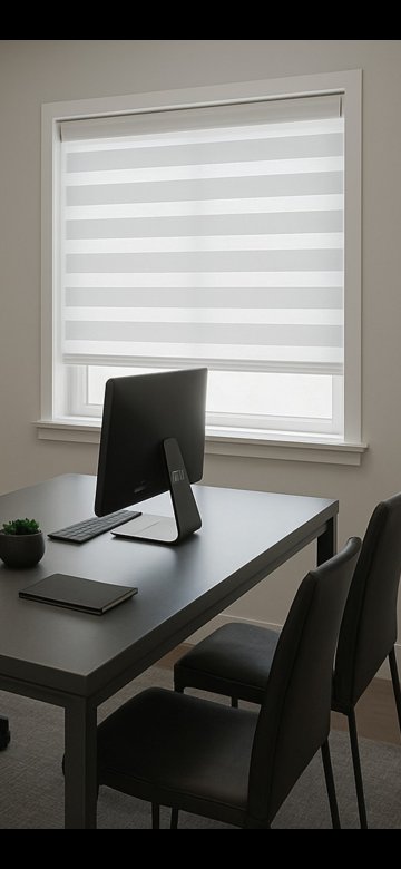 וילון זברה חלק 160*140 צבע לבן 