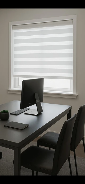 וילון זברה חלק 160*140 צבע לבן 