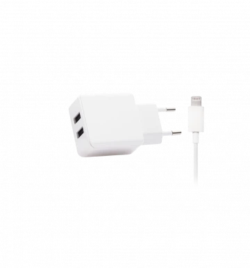 מטען קיר לאייפון מאושר USB 2A +כבל לבן