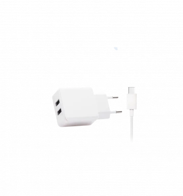 מטען קיר כבל TYPE-C כולל 2 יציאות USB