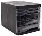 ארגז 4 מגירות שחור + מנעול